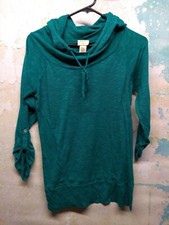 Neon Soul size small long sleeve hooded shirt teal 014