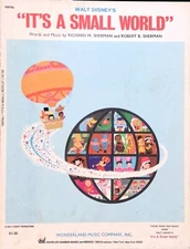 It's A Small World Sheet Music Walt Disney Richard Robert Sherman 1963 Key of F