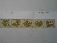 Norfolk Island mint never hinged complete set strip of 5 birds SC#s 287a-e