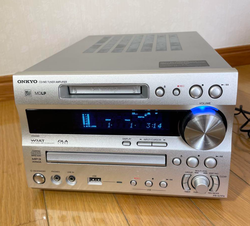 ONKYO FR-N7FX CD MD Recorder Compact Disk Silver Tested Working