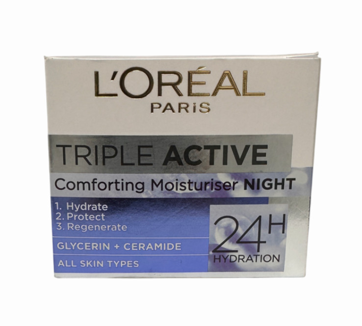 L'Oreal Paris | Triple Active Moisturiser Night Cream | 24H Hydration | 50ml