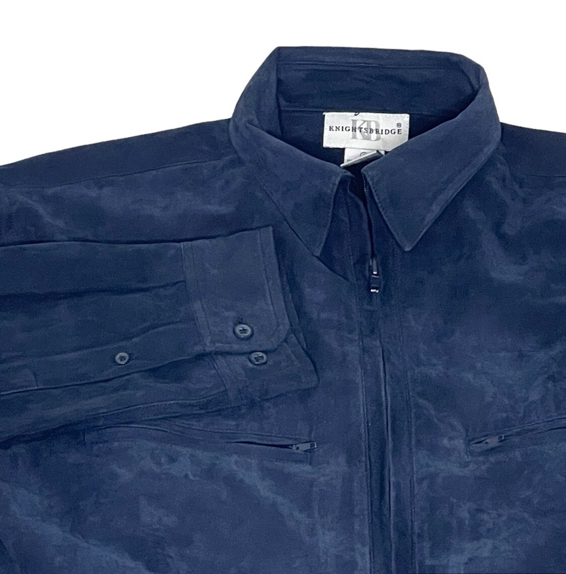 Knightsbridge Blue Mens Suede Jacket Polyester Small Lightweight Stylish Casual Coat