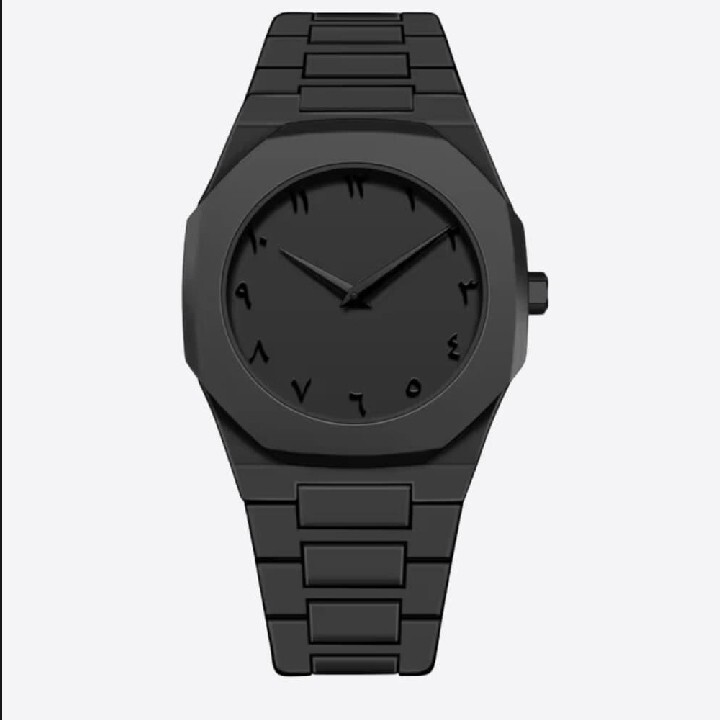 Luxury Black Arabic Aura Watch | Classic Quartz Dial | Mens Wrist