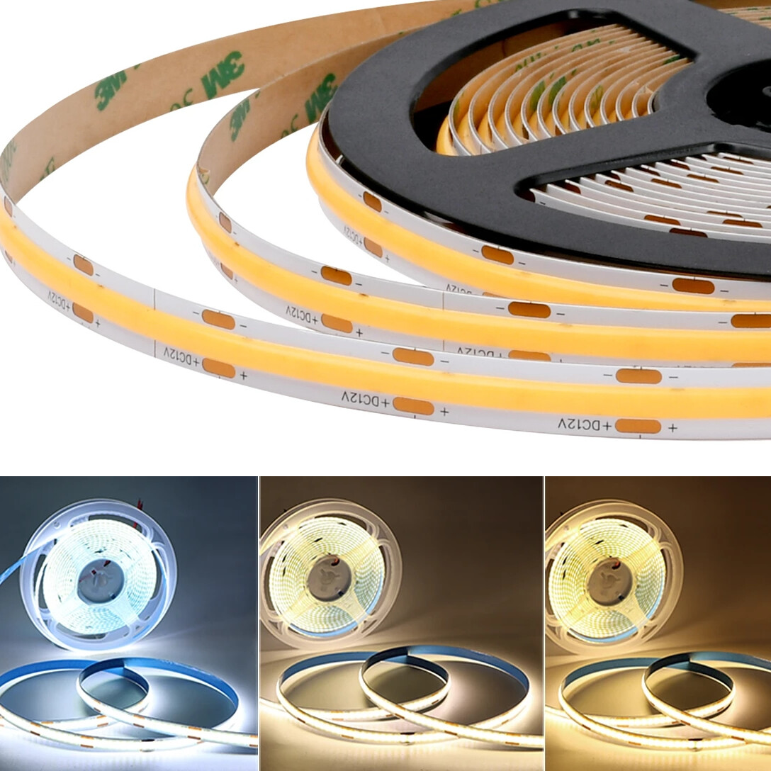 DC12/24V 312LED/m COB Led Strip Light High Density 5-10M LED Tape