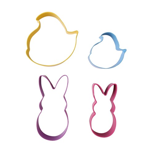 4 pc Peeps Bunny Chick Cookie Cutters Easter Baking Craft Clay Fake Bakes Decor - Picture 4 of 6
