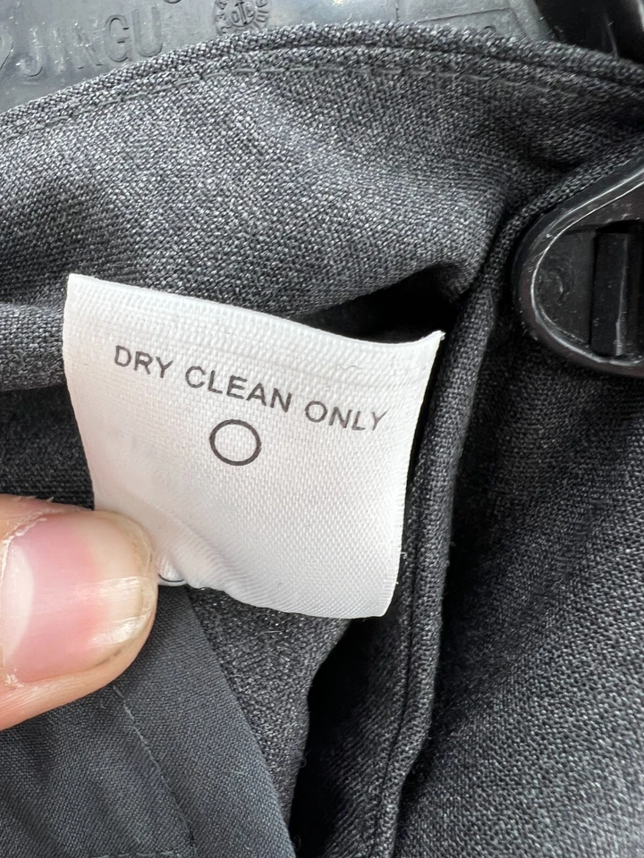 Pantalones Classiques Entier para mujer 8 gris cintura ancha pierna acampanada oscuro Academia Foto 4 de 4