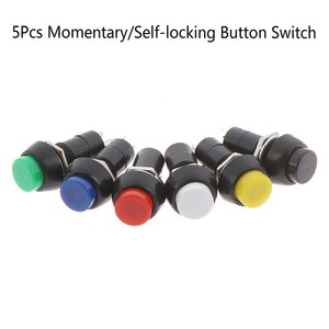 220V Waterproof Push Button On-Off Switch With 4/" Lead Wire Black HFWCPPLUS