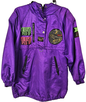 SKIL'A  Purple  Hooded  ''At Full Speed''  Jacket  Vintage 80s-90s  Finland  Patch