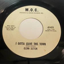 Glenn Sutton - I Gotta Leave This Town / Murry Kellum - Long 45 - Rockabilly