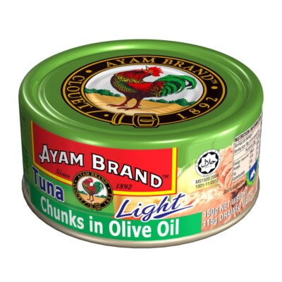 Tuna  Ayam Brand Chunks In Olive Oil Light 150g free shipping