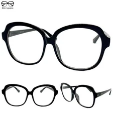 Oversize Exaggerated Classic Retro Nerd Clear Lens EYE GLASSES Large Black Frame