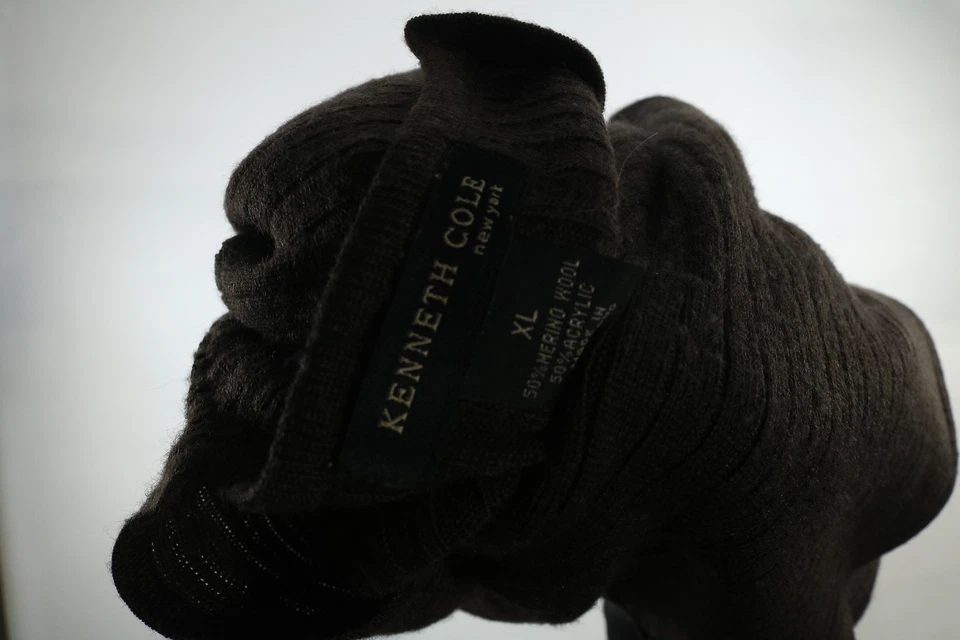 Мужской шерстяной свитер Kenneth Cole коричневый размер XL б/у в отличном состоянии - Изображение 3 из 4