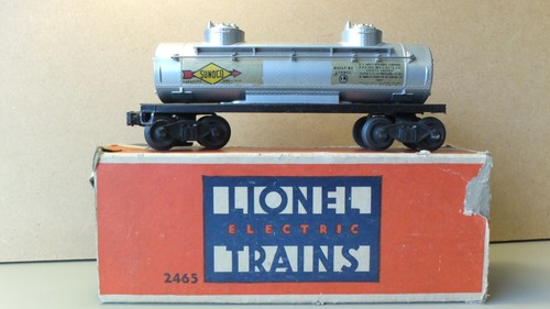 Lionel Spur O 2465 Sunoco 2 Kuppel Ölkesselwagen in Silber. Superb in Box | Zustand: Used