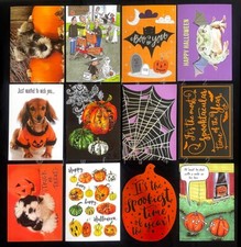 Lot of 12 Halloween Cards -Design Design -Humorous, Sweet Fun - 50 Retail