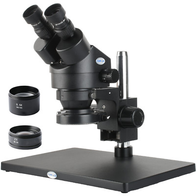 KOPPACE 3.5X-90X Large platform Black Binocular Stereo Microscope 144 LED Ring 