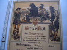 KUŹNIA oryg. 1929 Akt Druk artystyczny SCHLOSSER=LIST CZELADNICZY Reutlingen/URACH