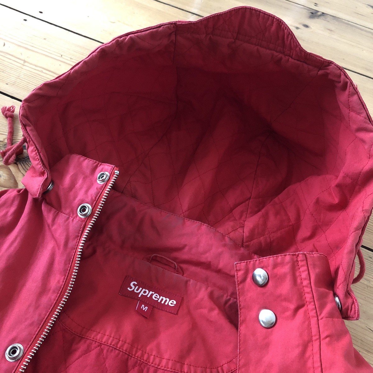 SUPREME “RESPECT THE WILD” Parka Jacket. From 2007. Medium. Red 