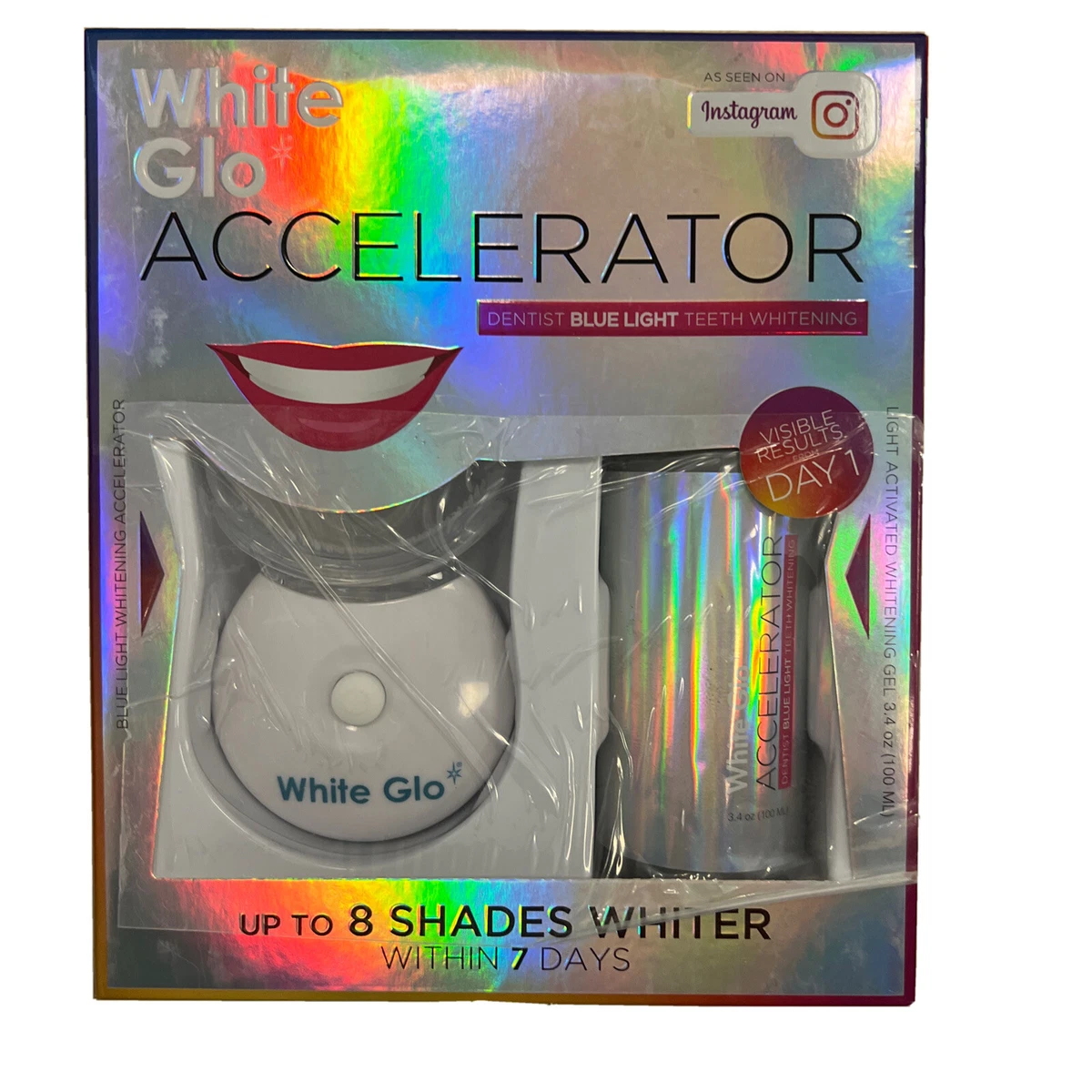 White Glo Accelerator Blue Light Teeth Whitening Kit Blue, 55 OFF