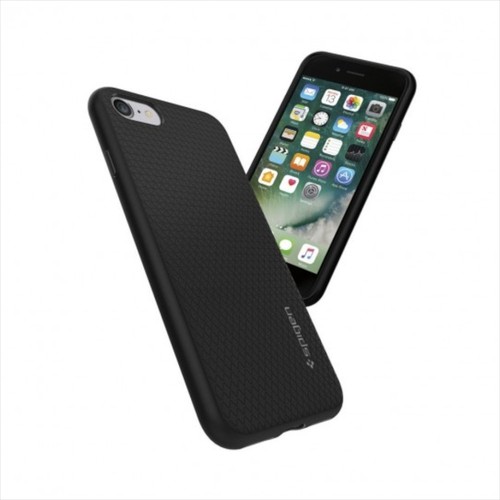 Spigen Liquid Air Case für iPhone 7 / 8 / SE 2020 Schwarz Schutz Handy Hülle - Picture 5 of 5