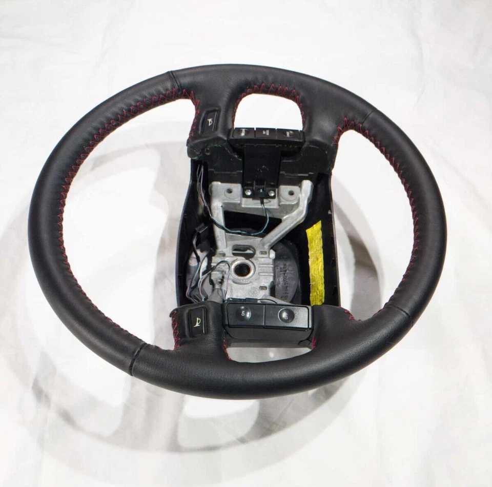 92 93 94 95 96 Volante Ford F150 F250 F350 NEGRO Envuelto NUEVO Cuero OEM Foto 3 de 4