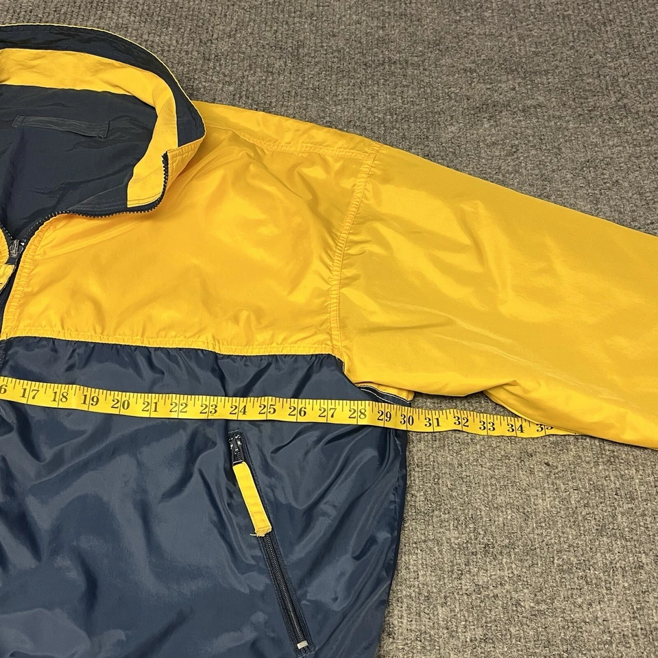 Chaqueta cortavientos vintage para hombre 2XL amarilla cremallera completa manga larga Y2K Foto 4 de 4