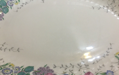 2 platos para servir Syracuse China patrón rosa lila grande y mediano - Imagen 3 de 5