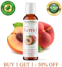 Peach Kernel Oil 2 oz. 100% Pure Natural Carrier For Skin, Hair, Face, Massage