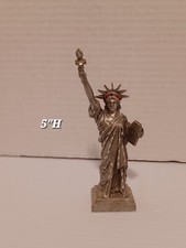 Vintage Fine Detailed Pewter Miniature Statue Of Liberty Made In USA 5"