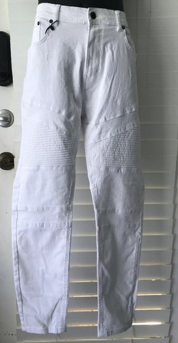 NEW ZARA Men's White SKINNY BIKER JEANS RIBBED SIZE 36 X 27 A1 | eBay