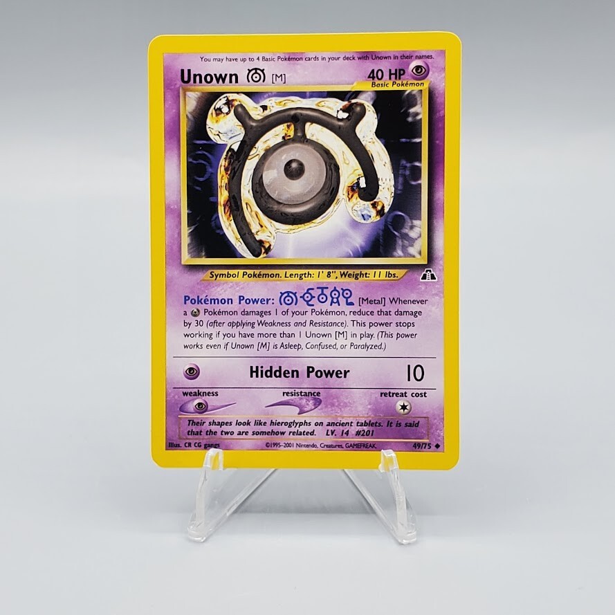 Unown M Neo Discovery 49/75 Vintage WOTC Pokémon Card TCG 2001