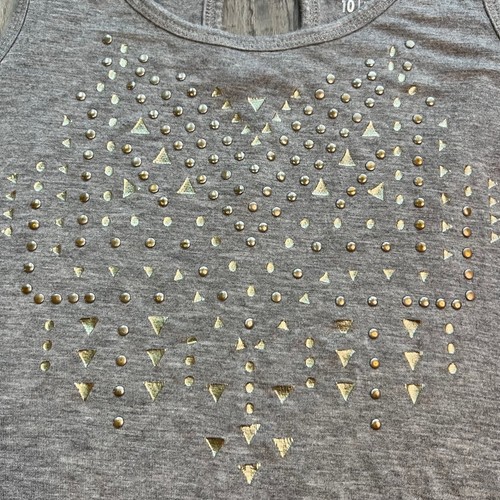 Justice Girls’ Grey Studded Keyhole-Back Tank Size 10 - Picture 4 of 7