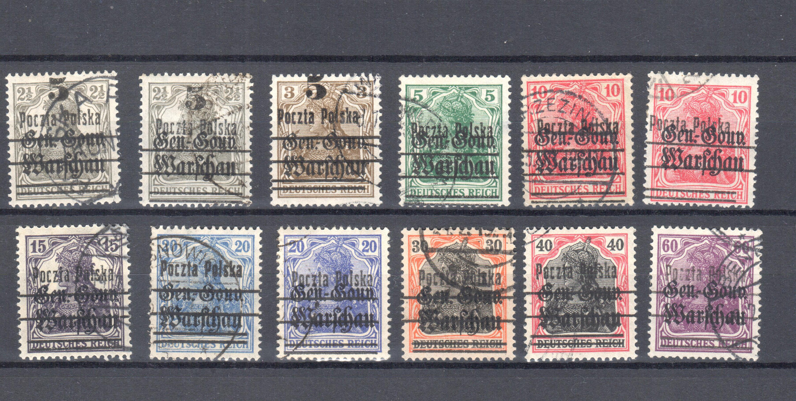Poland 1918 overprints on German stamps eBay