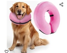 Inflatable Collar For Dogs And Cats, Protective Soft Pet Recovery, Large Pink