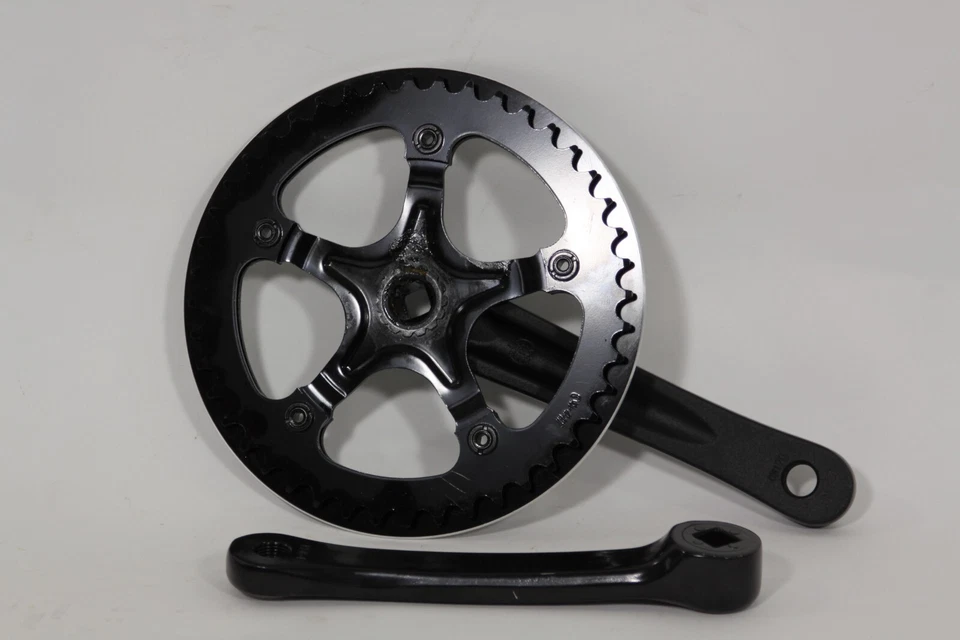 Juego de bielas de aleación Fixie de una sola velocidad para bicicleta SE con protector de cadena 1 x 46t 170 mm SEC6 Foto 2 de 2