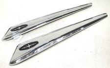 1963 63 Ford Galaxie Car Front Fender Top Chrome Ornament Pair New 1963 63 Ford Galaxie Car Front Fender Top Chrome Ornament Pair New