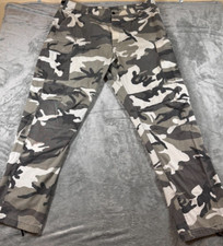 Vintage Authentic Camo Paratrooper Fatigue Pants Subdued White Black Brown Camo