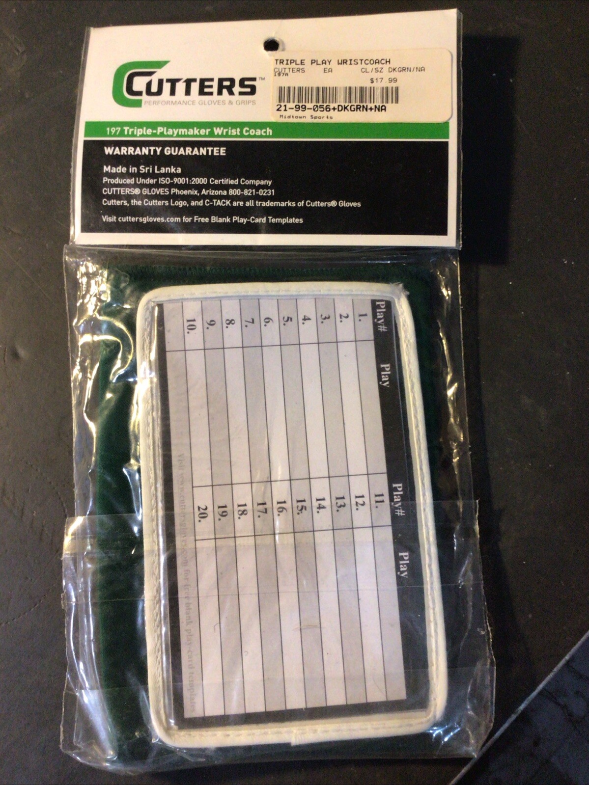 Cutters 197 Triple Playmaker Wrist Coach, Green | eBay