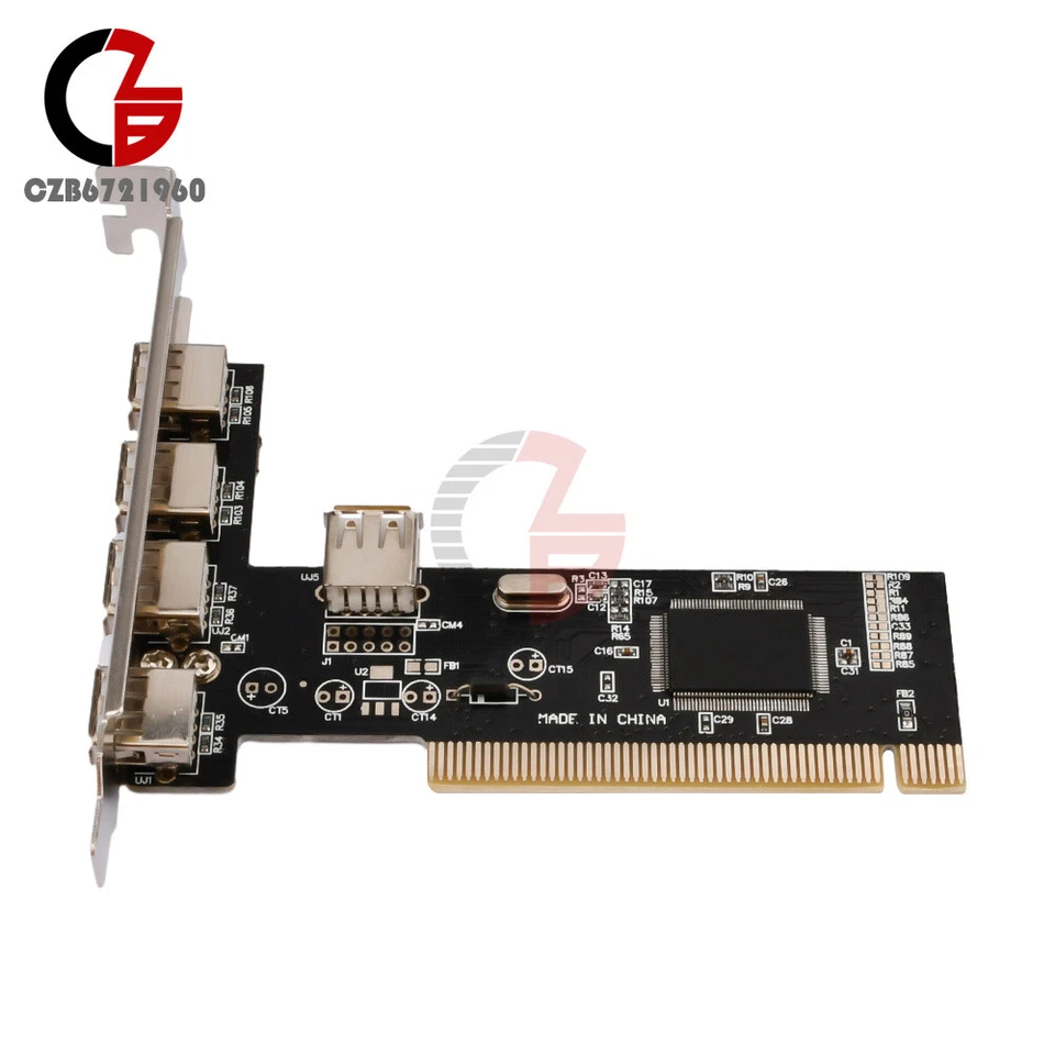 High Speed 480Mbps 5 Port USB 2.0 PCI Hub Card Controller Adapter Module - Image 3 of 4
