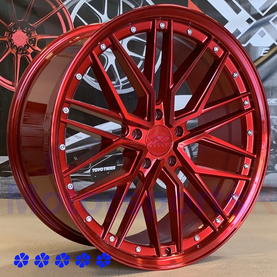 XXR 571 Wheels 20 x9 10.5 +35 Red Staggered 5x114.3 Fit 14 Hyundai Genesis Coupe Foto 2 de 4