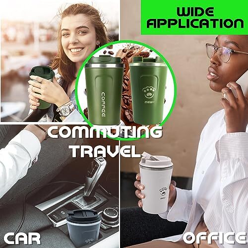 Leak Proof Travel Coffee Mug Insulated Coffee Mug with Lid Stainless