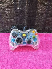 Microsoft Xbox 360 Afterglow Wired Clear Blue Controller - FOR PARTS