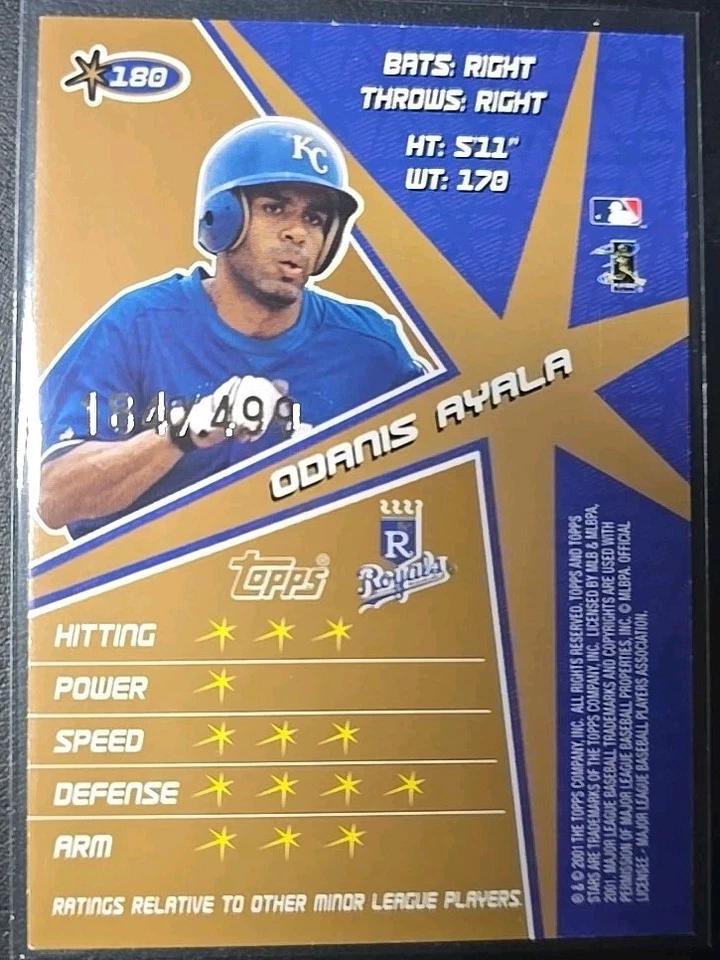 2001 Topps Stars - Odannis Ayala #180 (RC) - 184/499 - Image 2 of 4