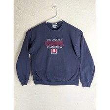 Vintage Grandpa Sweatshirt Mens Large Blue Crewneck Coolest Grandpa USA Made