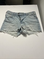Vintage Levi  s Shorts Orange Tab Women  s 27 Light Blue Wash Whiskered Cut-Off