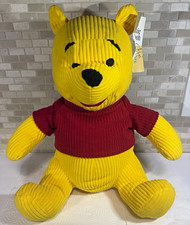 Disney Winnie the Pooh Plush Stuffed Animal Yellow Corduroy w/ Red Shirt