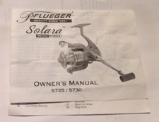 Vintage Shakespeare SOLARA 5725/5730 Owner's Manual for Fishing Reel ~ No Reel