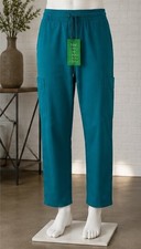 Mandala Teal Cargo Scrub Pants Size Small New With Tag Drawstring Nursing Doctor