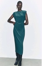 Zara Women's  Long Dress With Shoulder Pads size small 