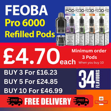 Feoba Big Bar Pro 6000 Refill Pods | 2ml Prefilled | 20mg Nicotine Salt