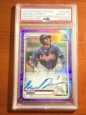 Michael Harris 2020 Bowman Chrome 1st Auto Purple Refractor #d /250 PSA 10/10